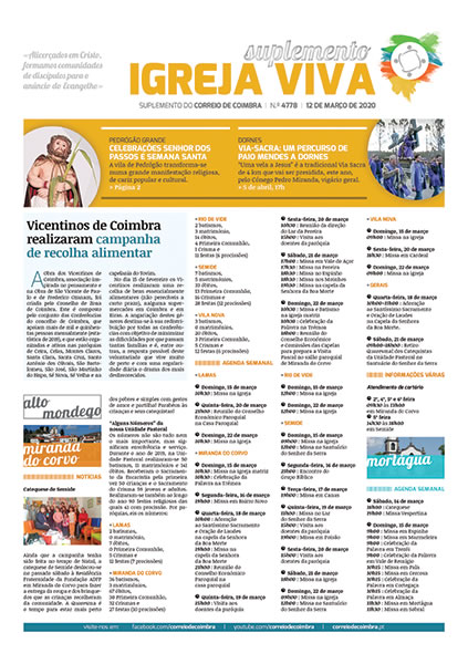 Capa Jornal Correio de Coimbra 4778 - 12 março 2020