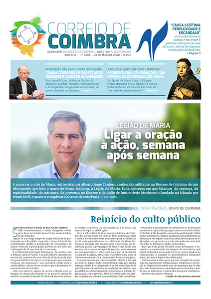 Capa Jornal Correio de Coimbra 4788 - 28 maio 2020