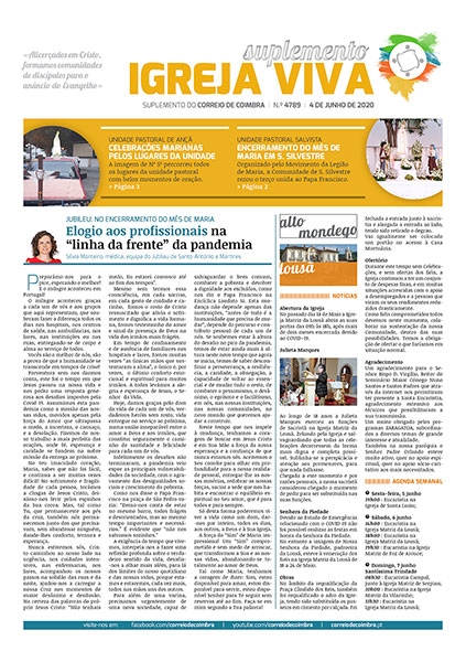 Capa Suplemento Correio de Coimbra 4789 - 4 junho 2020