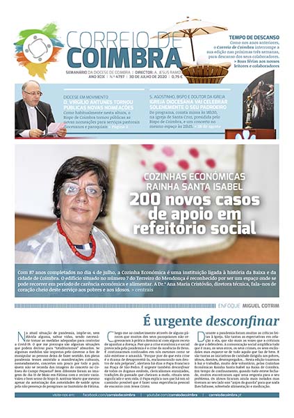 Capa Jornal Correio de Coimbra 4797 - 30 julho 2020