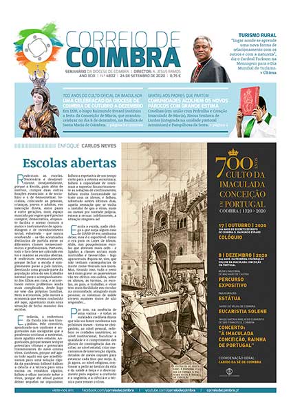 Capa Jornal Correio de Coimbra 4802 - 24 setembro 2020