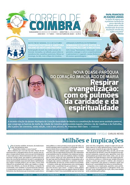 Capa Jornal Correio de Coimbra 4803 - 1 outubro 2020