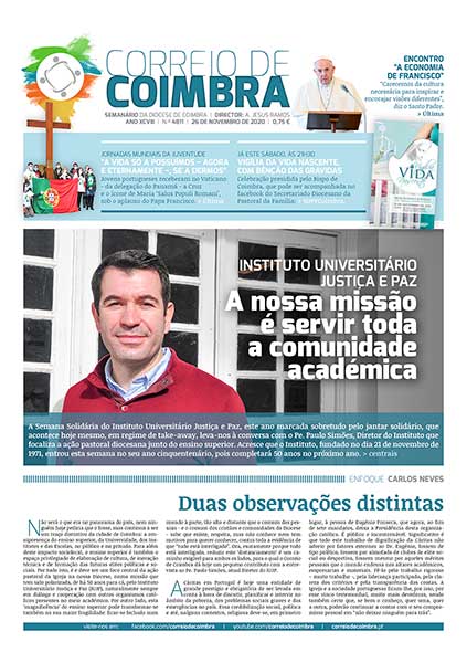 Capa Jornal Correio de Coimbra 4811 - 26 novembro 2020