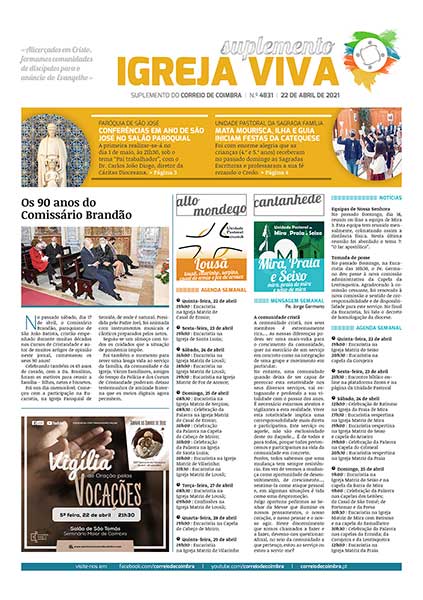Capa Suplemento Correio de Coimbra 4831 - 22 abril 2021