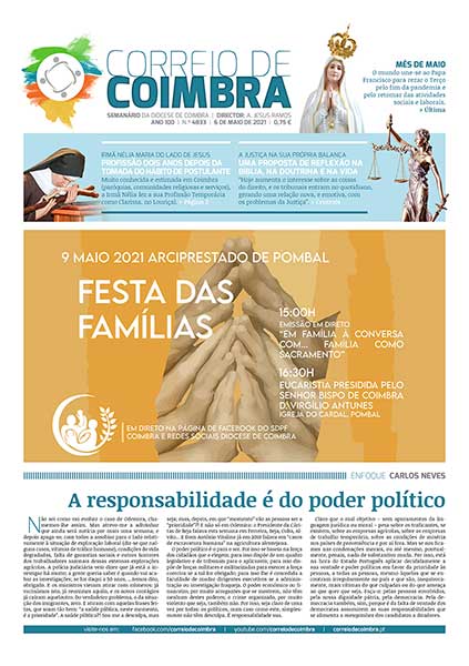 Capa Jornal Correio de Coimbra 4833 - 6 maio 2021