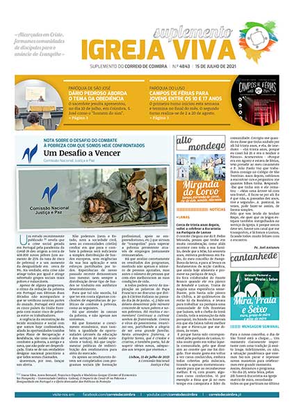 Capa Suplemento Correio de Coimbra 4843 - 15 julho 2021