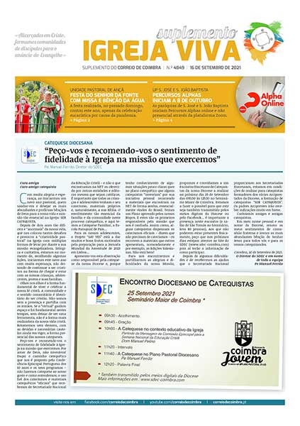Capa Suplemento Correio de Coimbra 4849 - 16 setembro 2021