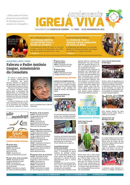 Capa Suplemento Correio de Coimbra 4859 - 25 novembro 2021