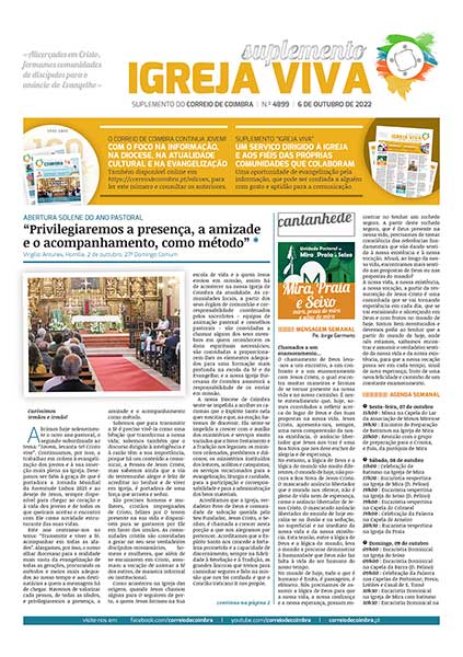 Capa Suplemento Correio de Coimbra 4899 - 6 outubro 2022