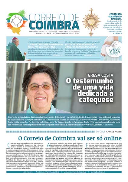 Capa Jornal Correio de Coimbra 4905 - 17 novembro 2022