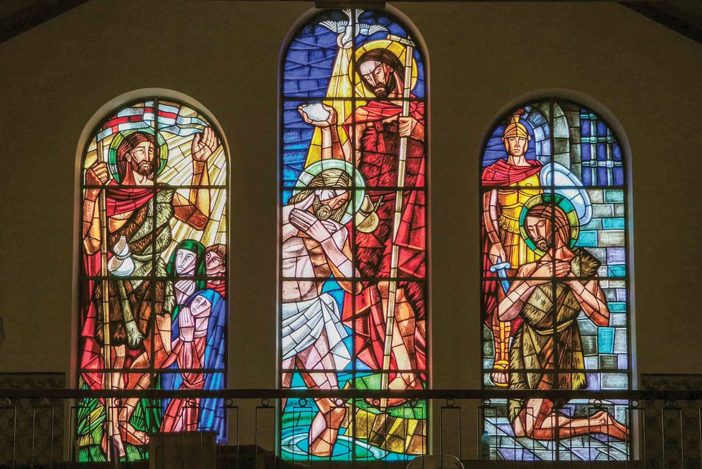 Vitral coro alto igreja Matriz de Paleão